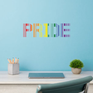 Pride Rainbow Scan Typography Wall Decal