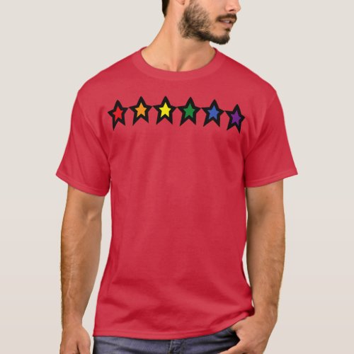 Pride Rainbow Stars Row T_Shirt