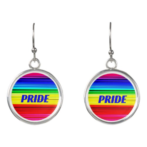 PRIDE Rainbow Stipes Loud and Proud Gay Pride Earrings