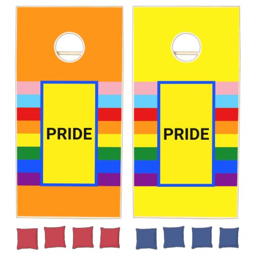 Pride Rainbow Stripe LGBT LGBTQ Cornhole Set