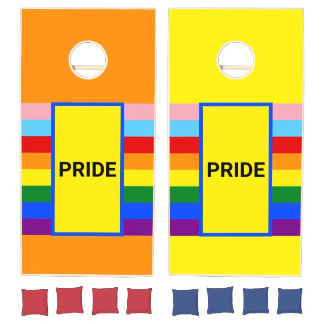 Pride Rainbow Stripe LGBT LGBTQ Cornhole Set (Set)