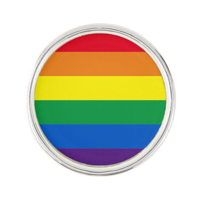 Pride Rainbow stripes colors Lgbt gay flag Lapel Pin (Front)