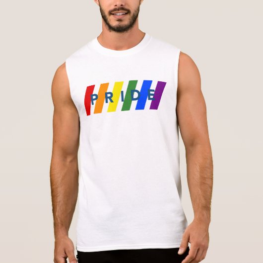 PRIDE Rainbow Stripes Sleeveless Shirt (Front)