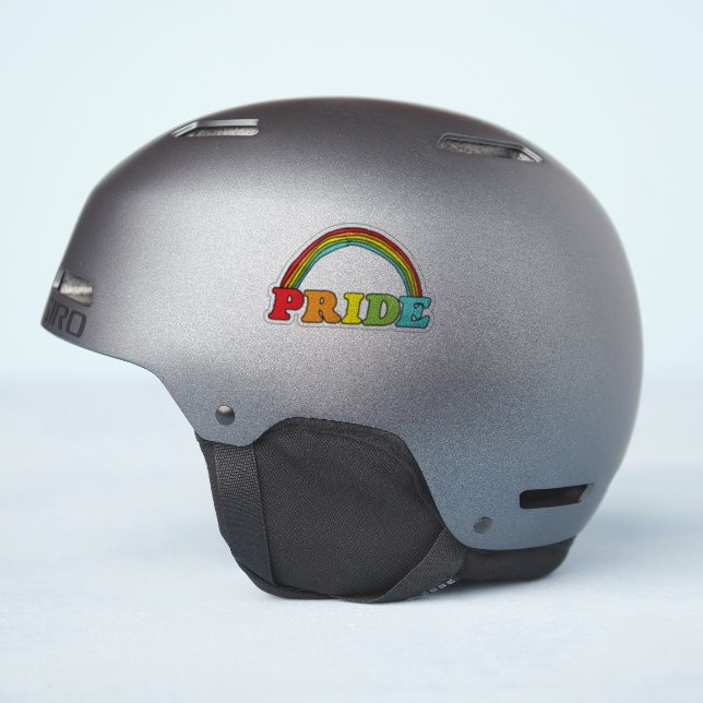 Pride Rainbow Text Sticker (Helmet Side)