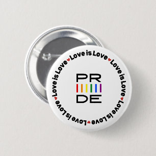 Pride Rainbow Text with Love is Love Button