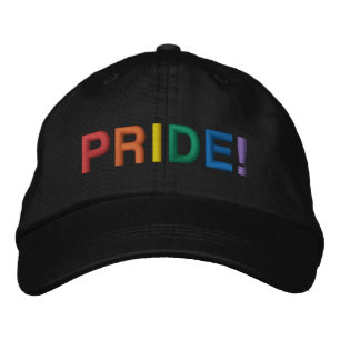 Pride rainbow typography modern embroidered baseball cap
