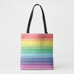 Pride rainbow white stripes pattern lgbtq lgbt tote bag