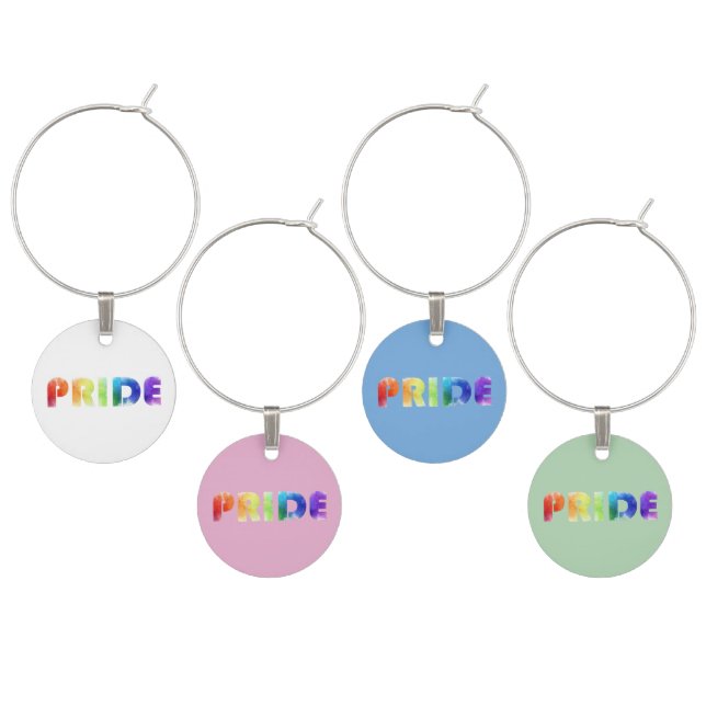 Pride Rainbow Wine Charm Set (Staggered)