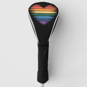 Pride Rainbows Heart Print LGBT Gay Pride  Golf Head Cover