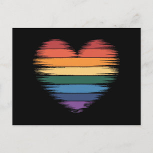 Pride Rainbows Heart Print LGBT Gay Pride Postcard