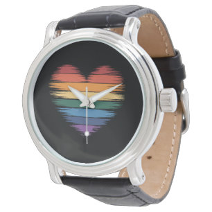 Pride Rainbows Heart Print LGBT Gay Pride  Watch