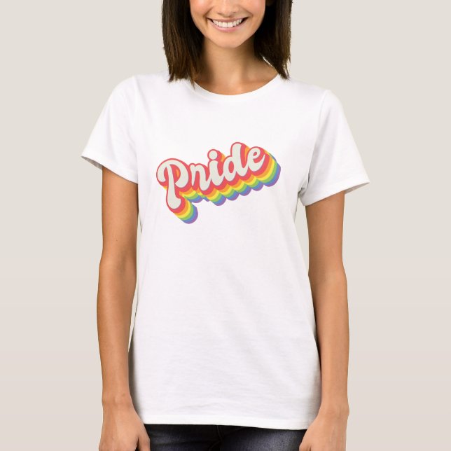 Pride Retro Typography T-Shirt (Front)