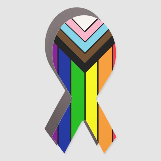 Pride Ribbon LGBTQ Pride and Support  Car Magnet (Front)