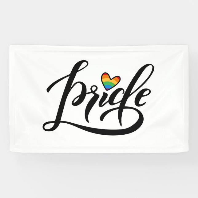 Pride Script Heart Banner (Horizontal)