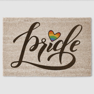 Pride Script Heart Fiber Doormat