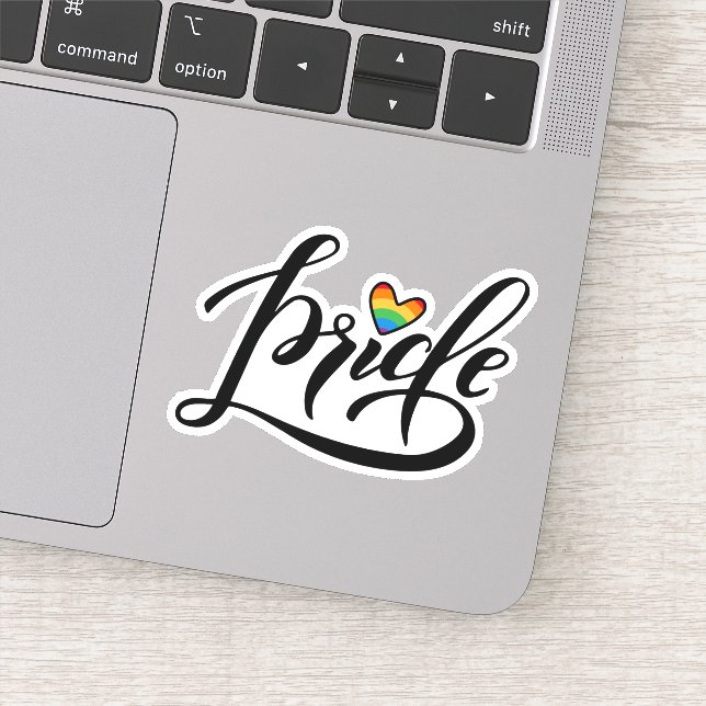 Pride Script Heart Sticker (Detail)