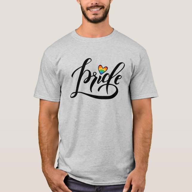 Pride Script Heart T-Shirt (Front)