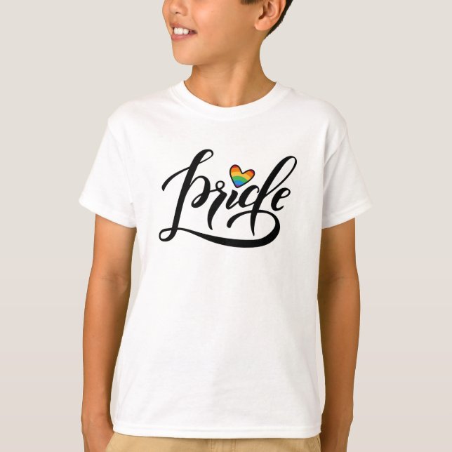 Pride Script Heart T-Shirt (Front)