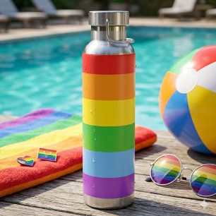 Pride Shield: Rainbow Flag Water Bottle