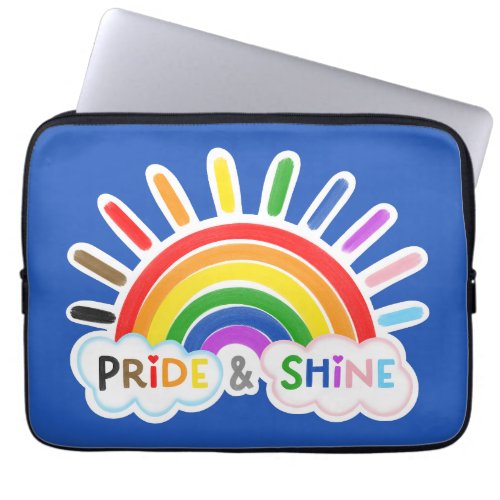 Pride  Shine LGBTQ Rainbow Sunrise Happy Laptop Sleeve