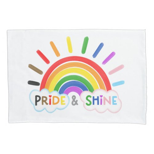 Pride  Shine LGBTQ Rainbow Sunrise Happy Pillow Case