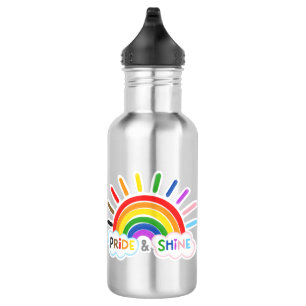 Pride & Shine LGBTQ+ Rainbow Sunrise Happy Stainless Steel Water Bottle