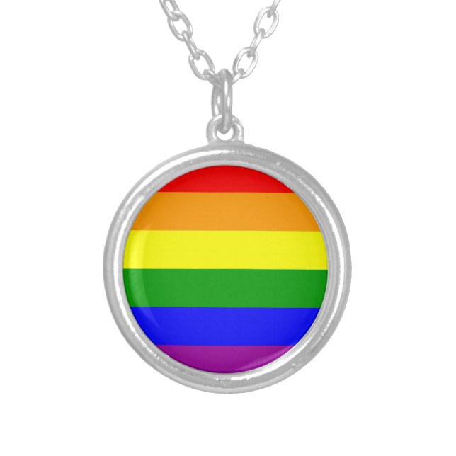 pride silver plated necklace (Front)
