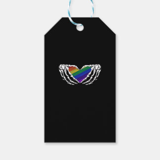Pride Skeleton Hands Holding Heart Inclusive Gift Tags