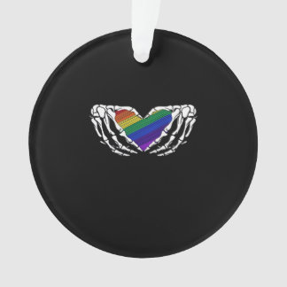 Pride Skeleton Hands Holding Heart Inclusive Ornament