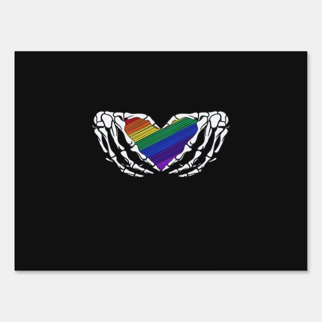 Pride Skeleton Hands Holding Heart Inclusive Sign (Front)