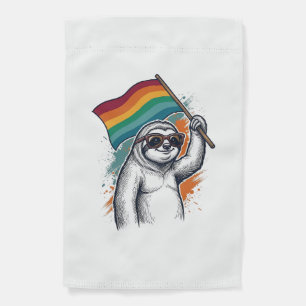 Pride Sloth Vintage Engraving T-Shirt Design_1 Garden Flag