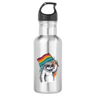 Pride Sloth Vintage Engraving T-Shirt Design_1 Stainless Steel Water Bottle