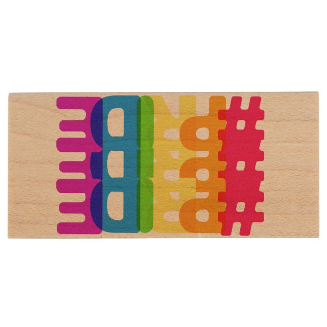 Pride Socks Wood Flash Drive (Back)
