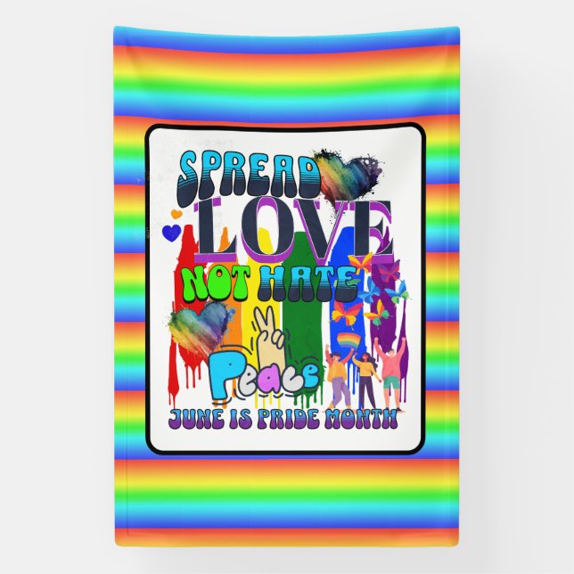 Pride | Spread Love Not Hate Banner (Vertical)