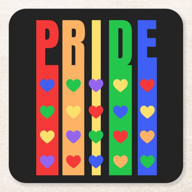 Pride Square Paper Coaster (Front)