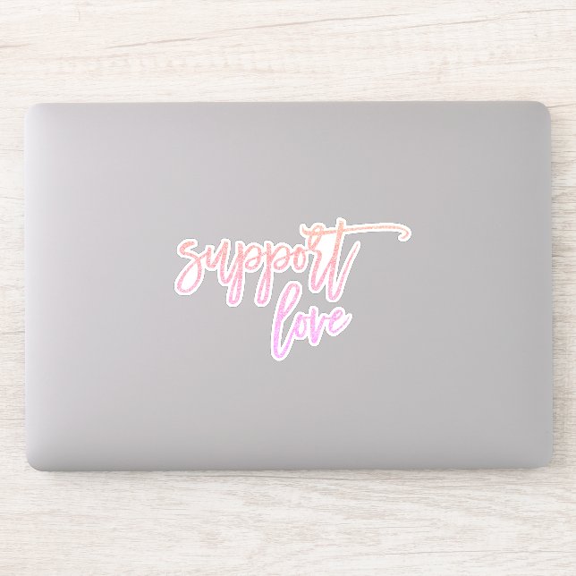 Pride Statement Support Love Pink Glitter Laptop Sticker (Computer)