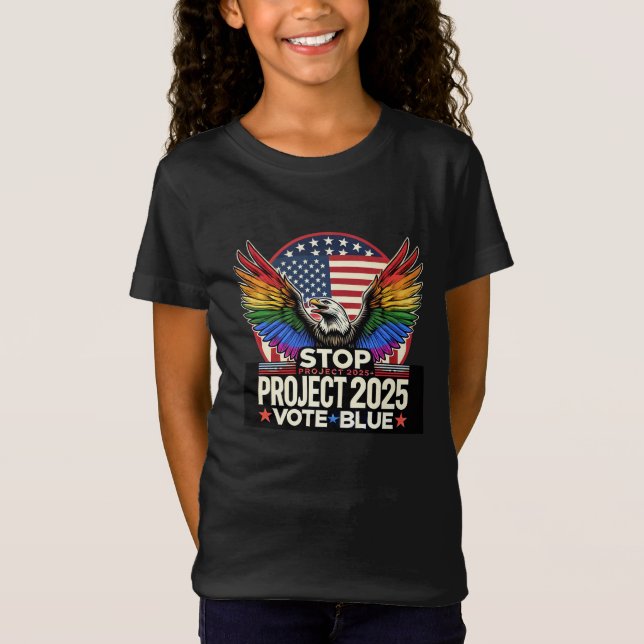 Pride - Stop 2025 - Vote Blue T-Shirt (Front)