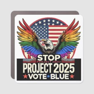 Pride - Stop Project 2025 - Vote Blue Car Magnet