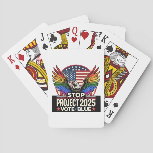 Pride - Stop Project 2025 - Vote Blue Poker Cards (Back)