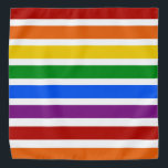 Pride Strips Bandana<br><div class="desc">Bright Rainbow Colored Bandana</div>