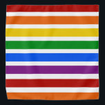 Pride Strips Bandana<br><div class="desc">Bright Rainbow Colored Bandana</div>