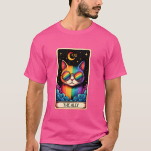 Pride Sunglasses Gay Pride LGBTQ Funny Ally Cat Ta T-Shirt