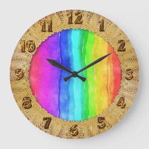 Pride symbol flag giving a discrimination lifesty large clock