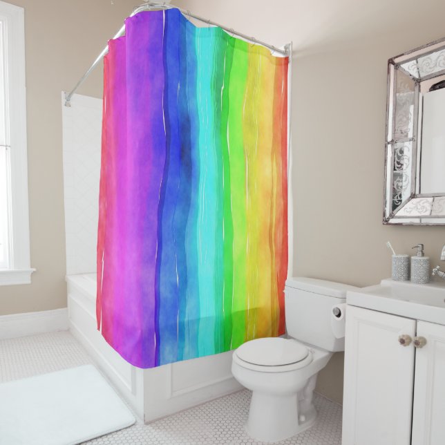 Pride symbol flag giving a discrimination lifesty shower curtain (In Situ)