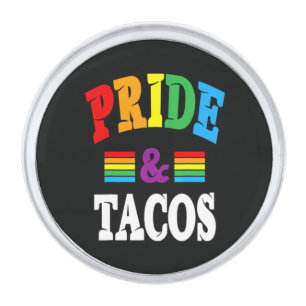 Pride Tacos Lgbt Lgbtq Gay Silver Finish Lapel Pin