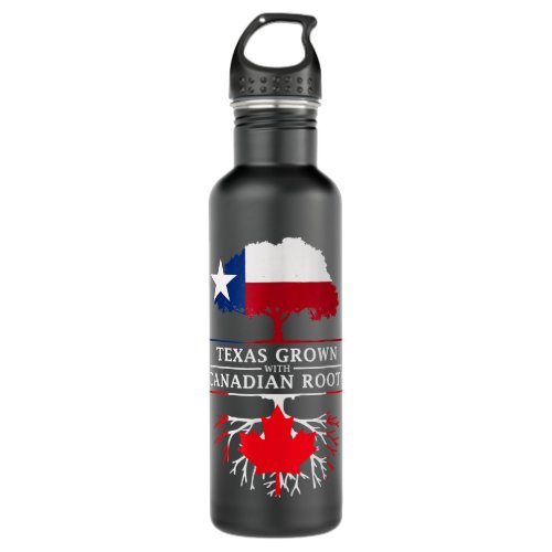 Pride Texas Grown With Canadian Roots Canada Flag  Stainless Steel Water Bottle