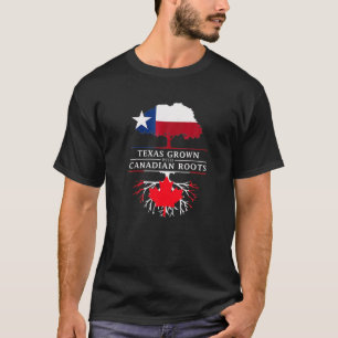 Pride Texas Grown With Canadian Roots Canada Flag T-Shirt