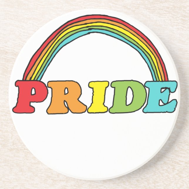 Pride Text and Rainbow Coaster (Front)