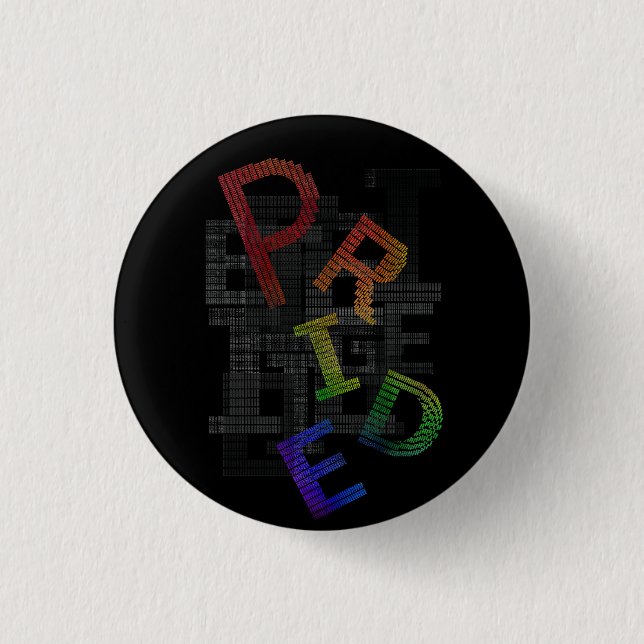 Pride - Text Sticker Button (Front)
