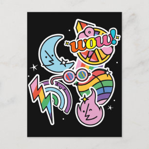 Pride thunder. Rainbow love. Wow love  Postcard